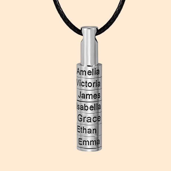 Personalized Name Beads Family Necklace for Men
