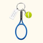 Mini portachiavi personalizzato per racchetta e pallina da tennis con testo inciso Regalo di compleanno e gioco per gli amanti del tennis