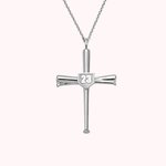 Collier Personnalisé Chiffre ou Initiale en Batte de Baseball Croisé Cadeau d'Anniversaire pour Amoureux de Bseball | Callie