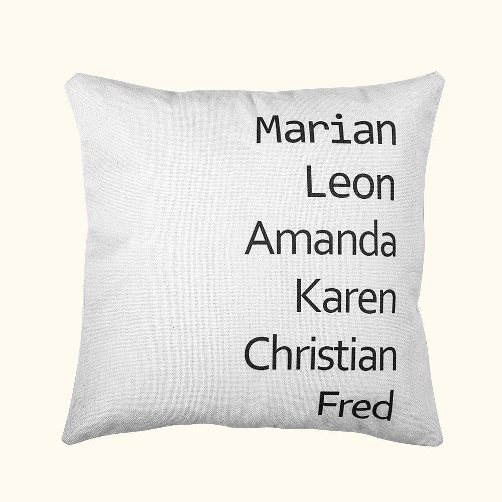 Personalised Family Names Throw Pillow