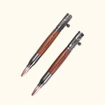 Stylo à Bille à Bouton Poussoir Rechargeable Personnalisé avec Texte Gravé Stylo en Bois Lisse Cadeau d'Anniversaire pour Homme Amateur d'Arme