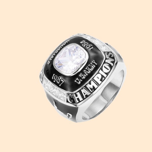 Personlig Fantasy Football Basketball Baseball Softball Championship Ring med edelsten og tekst Sportstema Smykker Vinnerpris Gave til menn