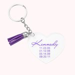 Mom or Grandma Custom Engraving Tassel Keychain