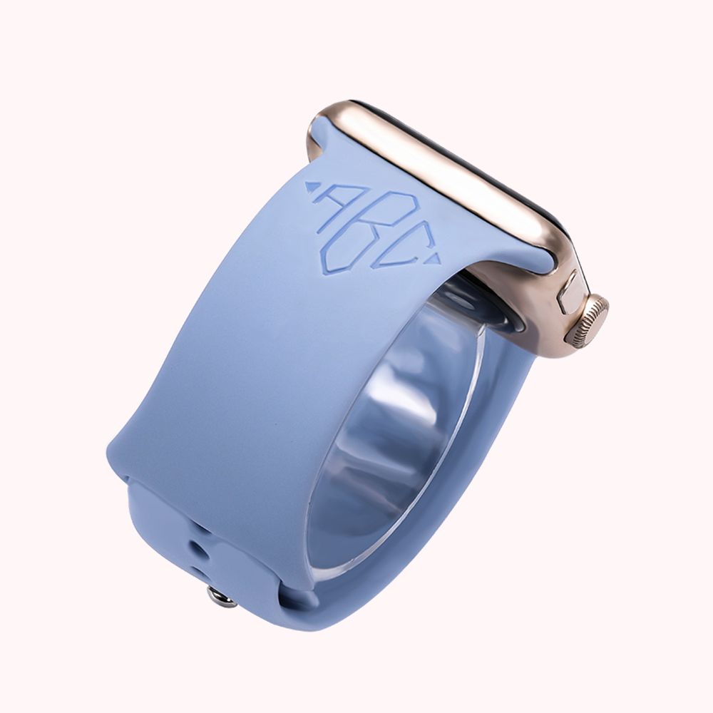 Personalised Monogram Name Silicone Watch Band Apple Watch