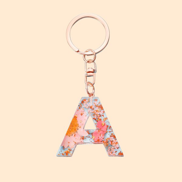 Blumen Resin Brief Schlüsselanhänger