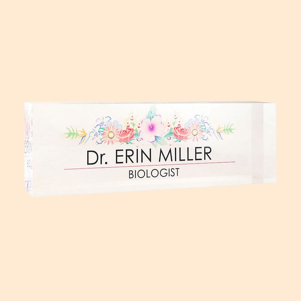 Personalised 3D Table Floral Nameplate Office Decor