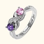 Anello Infinity Promise con nome inciso e pietra di nascita
