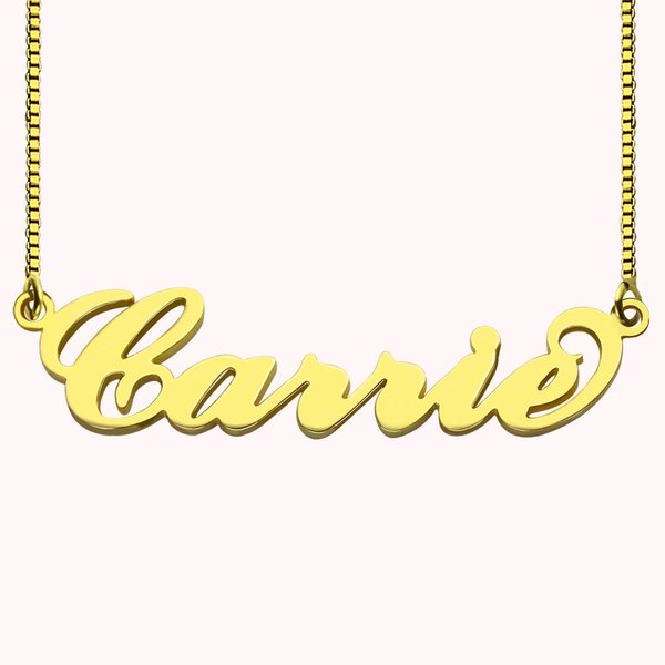 Personalisierte Silber Namenskette Carrie  Geschenk für Damen Freundin