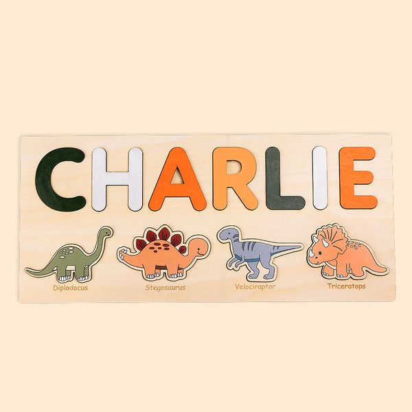 Benutzerdefinierte Holz Dinosaurier Name Puzzle für Kinder