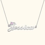 Collana con ciondolo personalizzato in argento sterling con corona e cuore, regalo di compleanno per la festa della mamma.