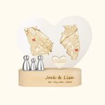Personalized Map Night Lamp with Engraved Text Long Distance Relationships Gift for Couples Home Decor