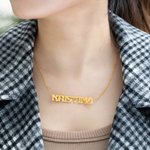 Personalized Cute Name Necklace with French Bulldog