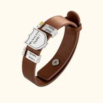 Bracciale scudo in pelle per uomo con nomi da 1 a 20