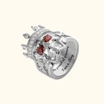 Anillo grabado de piedra de nacimiento esqueleto rey calavera