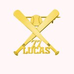 Baseball Bat Brooch with Number & Name