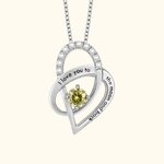 Custom Birthstone Heart I Love You To The Moon and Back Necklace