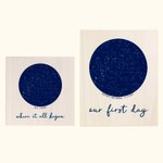 The Night Sky Constellation Map Chart Wood Print with Custom Date & Names