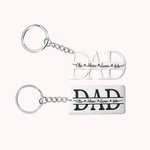 Porte-clés DAD Personnalisé avec Prénoms des Enfants Gravés Cadeau Anniversaire Fête des Pères pour Lui Papa