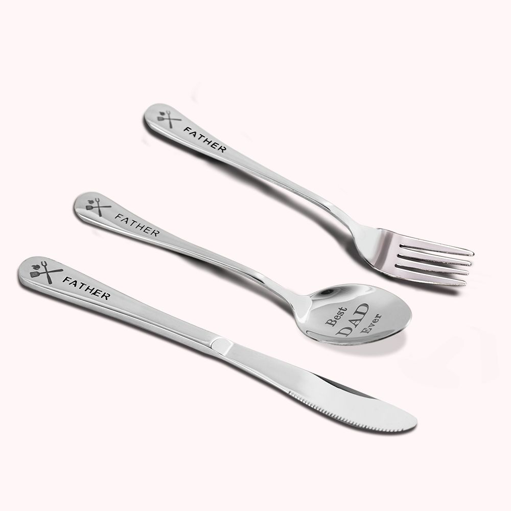 Papas personalisiertes Löffel-Besteckset