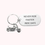 Porte-Clés Moto Personnalisé avec Texte Gravé Cadeau Anniversaire Fête pour Homme Papa Motard