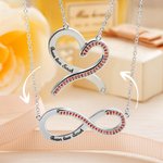 Personalised Convertible Infinity Love Birthstone Sterling Silver Necklace with Engraved Names Birthday Valentine's Day Anniversary Gift for Women