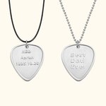 Engraved Guitar Pick Pendant Necklace