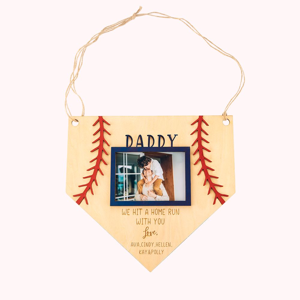Personalisierte Baseball Holzrfotoahmen Geschenk für Papa