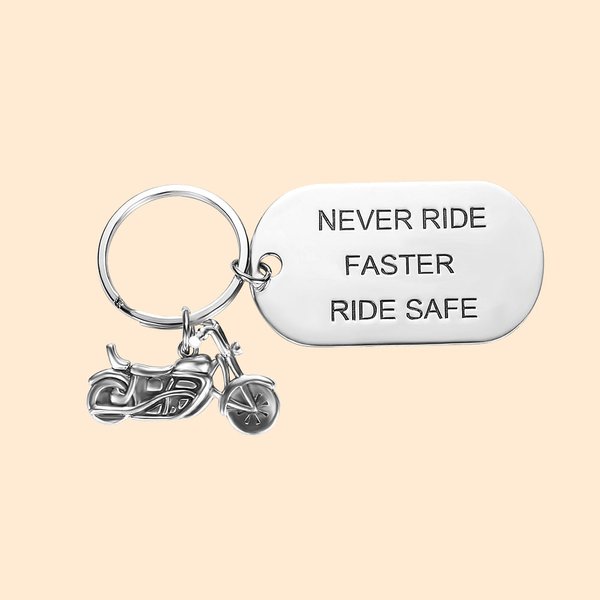Gegraveerde Motorfiets Sleutelhanger
