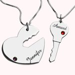 Set di ciondoli incisi con il nome della chiave del mio cuore per le coppie