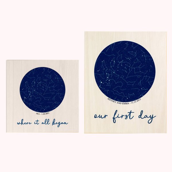 Anniversary Star Constellation Map Print with Date & Names
