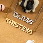 Personalized Cute Name Necklace with French Bulldog