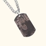 Collier Plaque Gravée pour Homme Personnalisée avec Photo et Message Collier de Souvenir en Acier Titane Cadeau Anniversaire Fête des Pères pour Homme