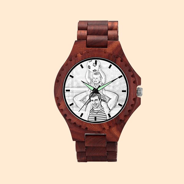 Reloj de madera con foto para él | Callie
