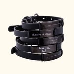Aangepaste lederen morse code armband
