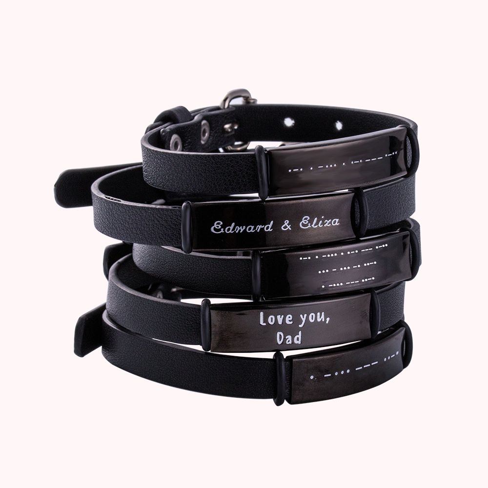 Benutzerdefiniertes Morse-Code-Armband mit versteckter Nachricht für Männer
