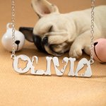 Personalized Cute Name Necklace with French Bulldog