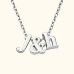 Collier avec Lettre Personnalisée Pendentif de Relation avec Deux Initiales Cadeau d'Anniversaire Pour Elle