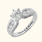 Personalisierte Multicolor eingraviert Edelstein Versprechen Sterling Silber Ring mit Text Geburtstag Engagement Geschenk für Frauen