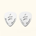 Nombre personalizado I Pick You Forever púa de guitarra en plata