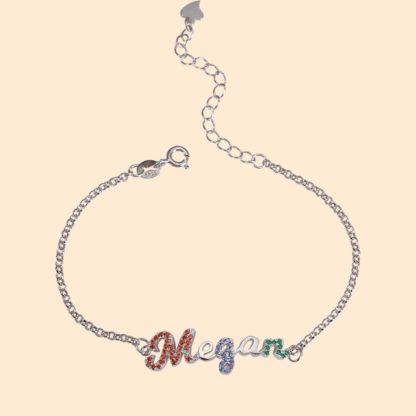 Bracciale unico con nome scintillante