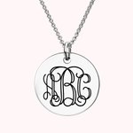 Sterlingsilber Monogramm-Halskette mit Eingravierter Platte| Callie
