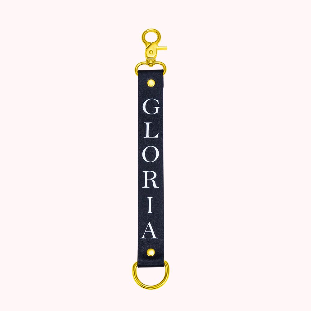 Personalised Engraved Leather Glove Clip Holder Strap
