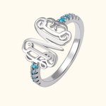 Dunne Geboortesteen Band Monogram Ring | Callie