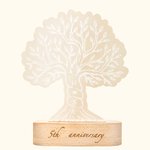 Veilleuse LED arbre d'amour personnalisée avec base en bois et texte Cadeau d'anniversaire de mariage pour couple