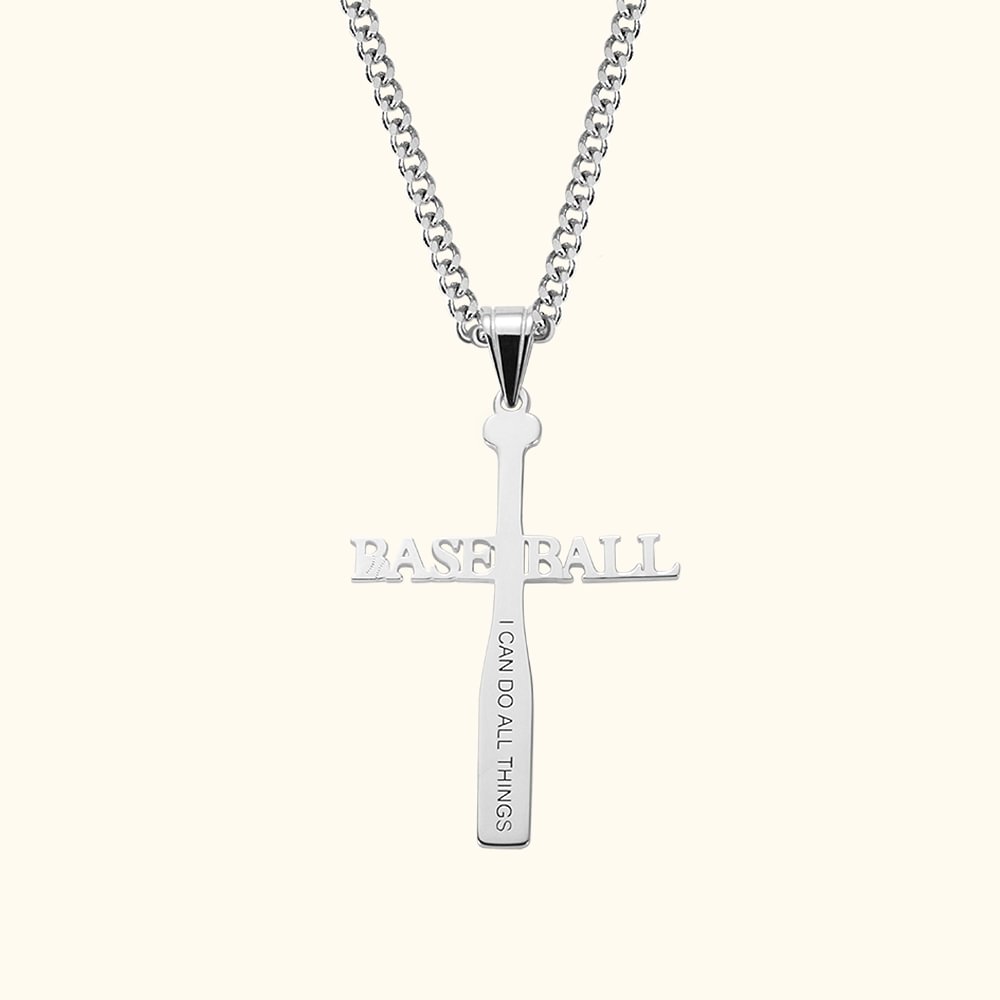 Personalisierte Baseball-Kreuz-Namenskette