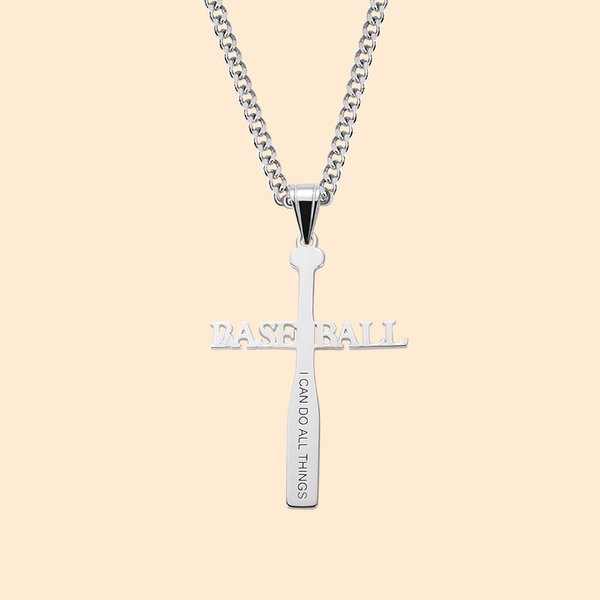 Collar con nombre en forma de cruz de béisbol