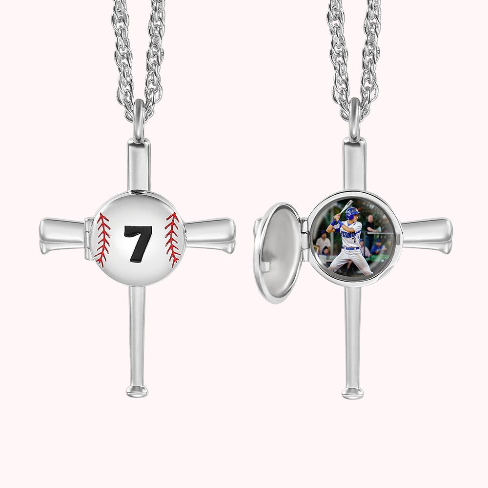 Personalisierte Baseball-Halskette mit Fotogravur