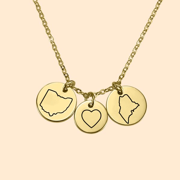 Long Distance Best Friend Relationship State Necklace