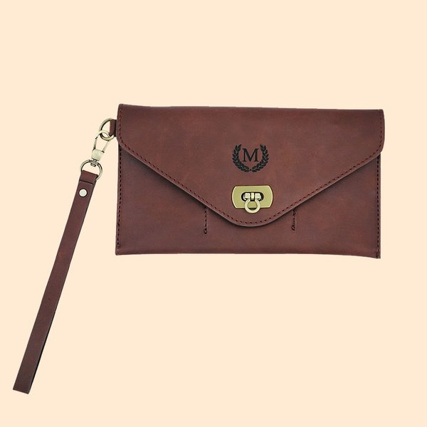 Sac à Main Vintage Portefeuille de Carte Téléphone Personnalisé avec Prénom ou Initiale Cadeau d'Anniversaire pour Femme
