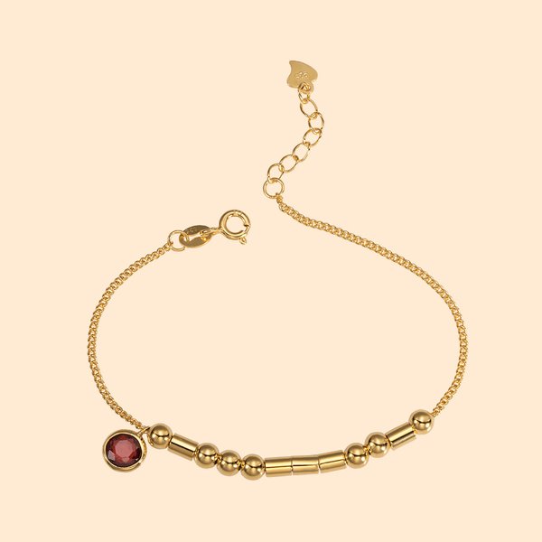 Individuelles Morsecode-Armband für Frauen mit Geburtsstein